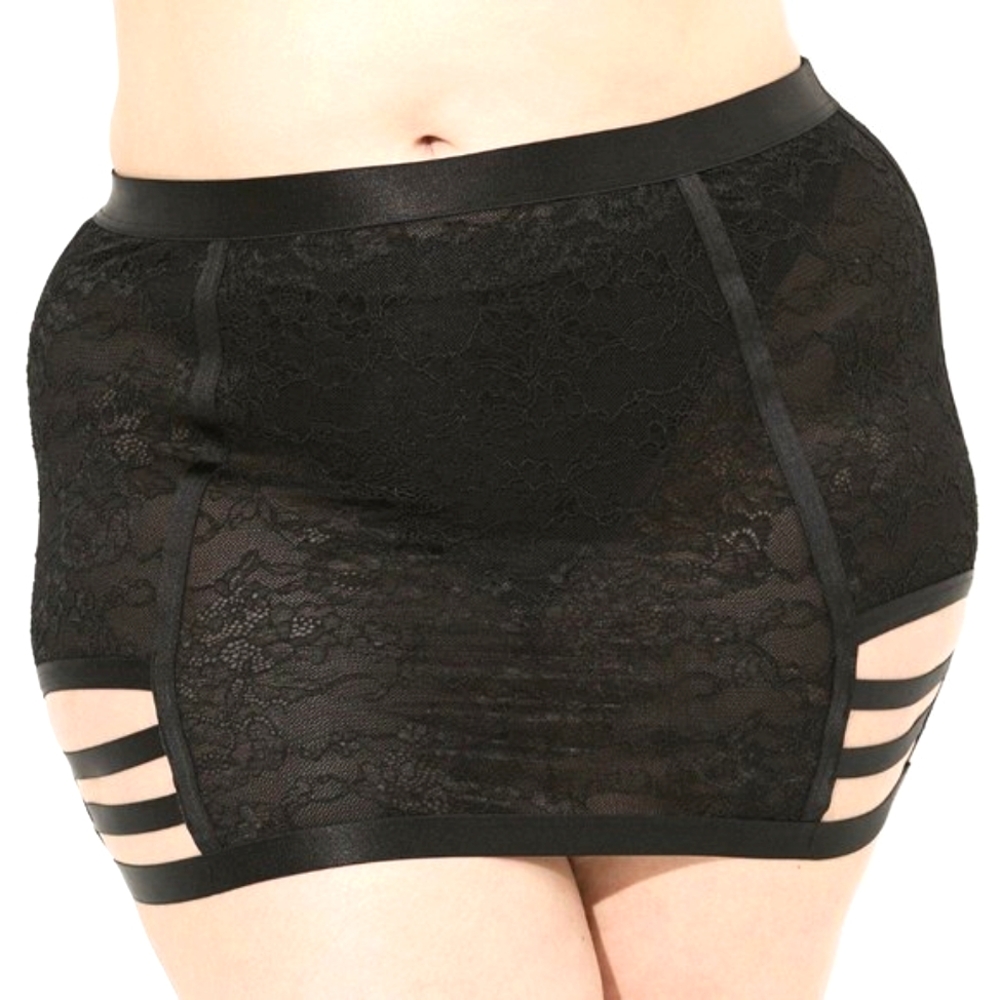 ❤️NWT VINTAGE TORRID LINGERIE - LACEY BONDAGE SKIRT - STRAPPY CUT OUTS - SIZE 2X - Picture 3 of 8